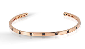 BRACCIALE UOMO IN ORO ROSSO 9 KT E 9 DIAMANTI BLACK.