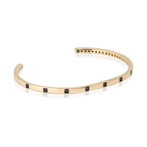 BRACCIALE UOMO IN ORO GIALLO 9 KT CON 9 DIAMANTI BLACK.