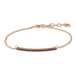 BRACCIALE UOMO CON BARRETTA IN ORO ROSSO 9 KT E DIAMANTI BLACK