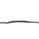 BRACCIALE UOMO CON BARRETTA IN TITANIO, 19 DIAMANTI BLACK, ORO ROSSO 9KT E 18 KT..