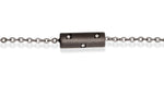 BRACCIALE CON CILINDRO CORTO IN TITANIO SABBIATO, 6 DIAMANTI WHITE, CATENA CON CONTROMAGLIA IN ORO ROSSO 18KT