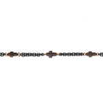 BRACCIALE MINIMAL 3 CROCI IN TITANIO, DIAMANTI BLACK ,ORO ROSSO 18 KT, ORO ROSSO 9 KT E CATENA