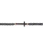 BRACCIALE UOMO CON CROCE IN TITANIO, DIAMANTI BLACK, ORO ROSSO 9 KT E 18 KT, CATENA.