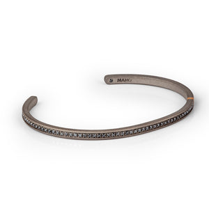 BRACCIALE RIGIDO DA UOMO IN TITANIO, ORO ROSSO 18 KT E 90 DIAMANTI BLACK.