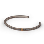 BRACCIALE RIGIDO DA UOMO IN TITANIO, ORO ROSSO 18 KT E 90 DIAMANTI BLACK.