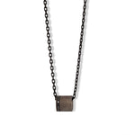 COLLANA CON BARILOTTO  IN TITANIO, 9 DIAMANTI BLACK, ORO ROSSO 9 KT E CATENA.