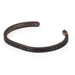 BRACCIALE 3 FILE TUTTO INCASSATO IN  TITANIO,ORO E DIAMANTI BLACK.