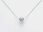 CATENINA CON PERLA GRIGIA IN ORO BIANCO 