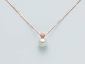 CATENINA IN ORO BIANCO CON PERLA E SFERA DIAMANTATA PCL5868RX