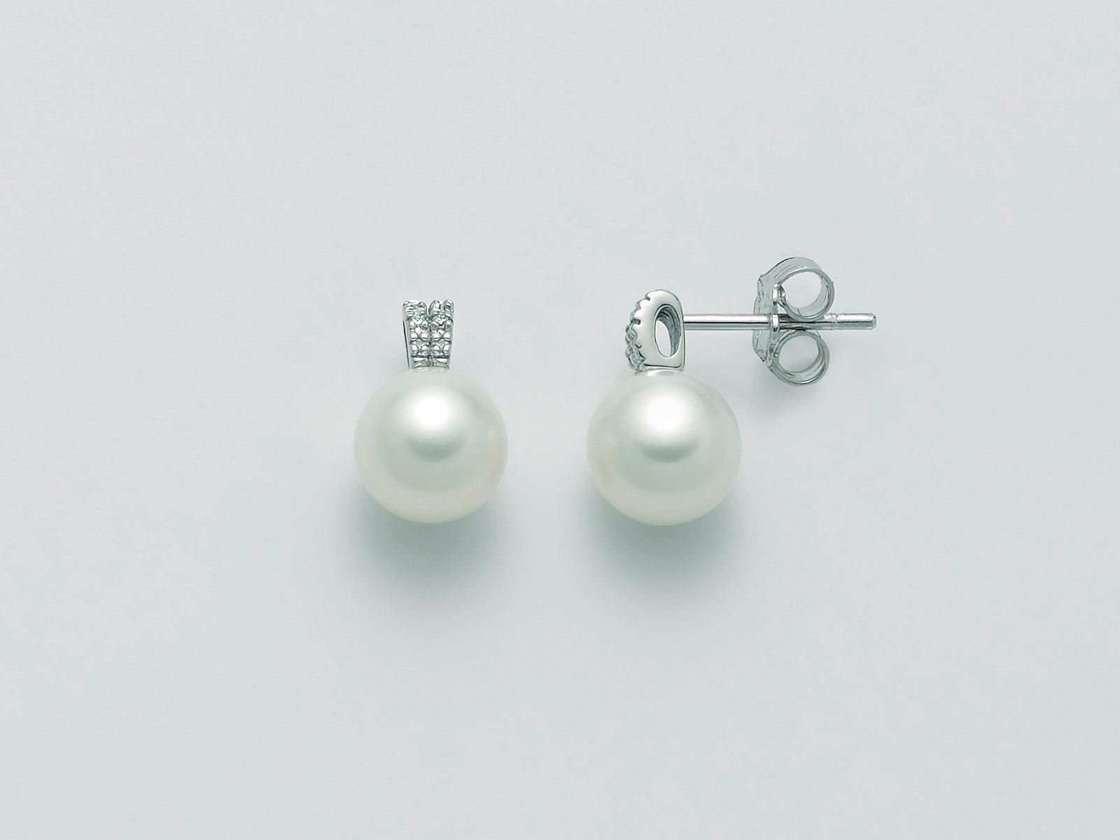 ORECCHINI IN ORO BIANCO, PERLE E DIAMANTI PER2365X