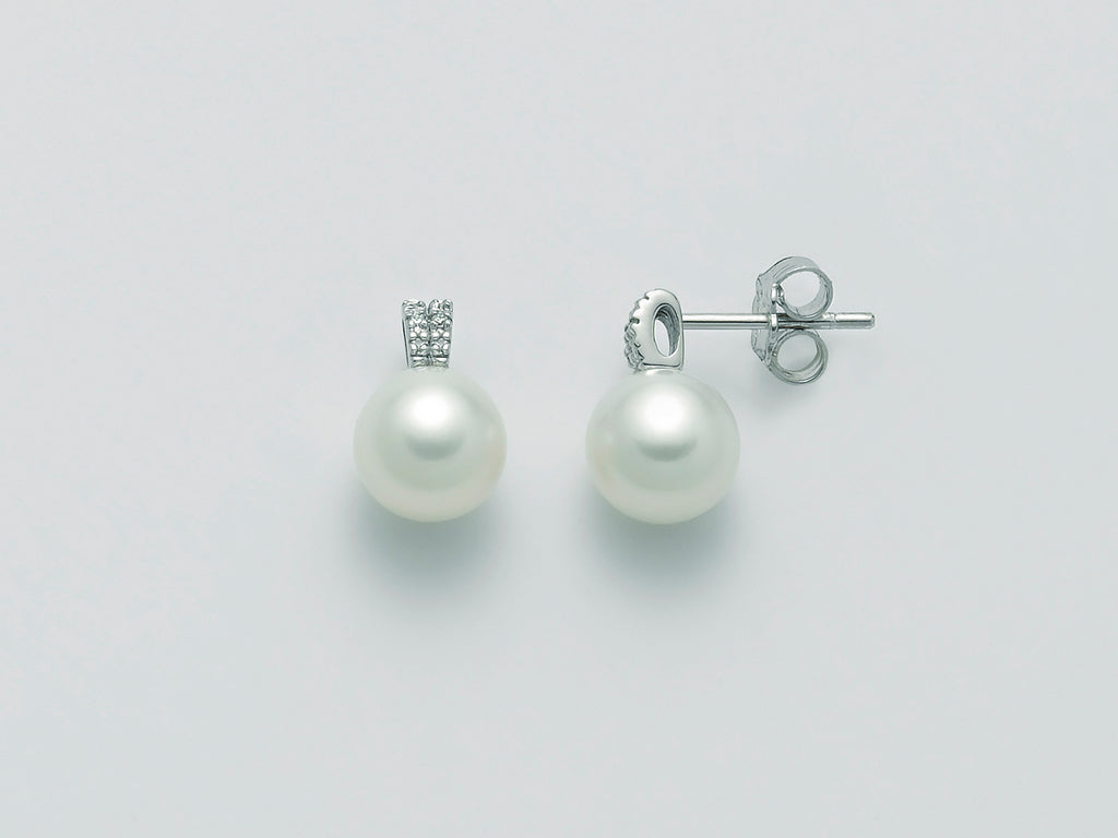 ORECCHINI IN ORO BIANCO, PERLE E DIAMANTI PER2365X