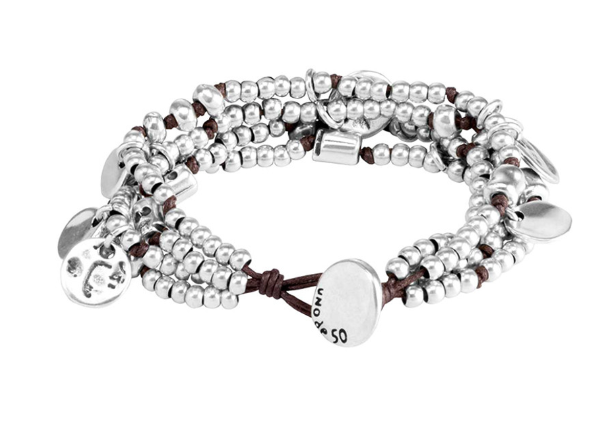 BRACCIALE UNODE50 PUL1272MTLMAR0M DONNA CASCADITA CUOIO ARGENTO