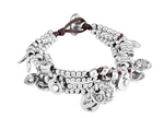 BRACCIALE UNODE50 PUL1272MTLMAR0M DONNA CASCADITA CUOIO ARGENTO