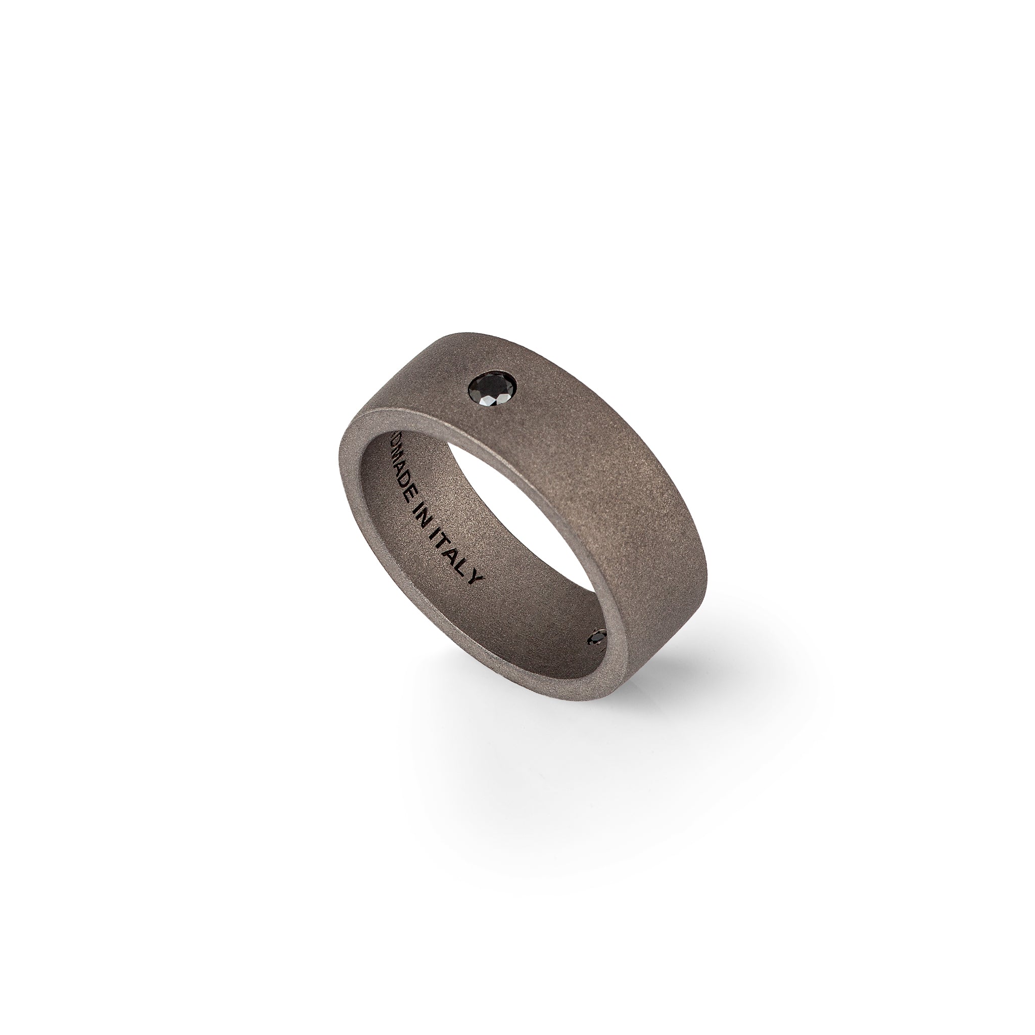 Anello titanio e diamante sale