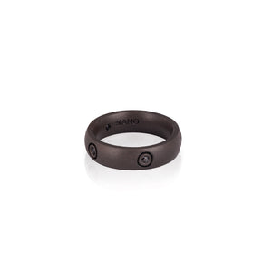 ANELLO UOMO LINEA BOOST IN TITANIO E 5 DIAMANTI BLACK