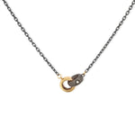 COLLANA UOMO LINEA BOOST  CON BARILOTTI IN TITANIO E ORO GIALLO 9 KT, 6 DIAMANTI WHITE, ORO ROSSO 9 KT E 18 KT.