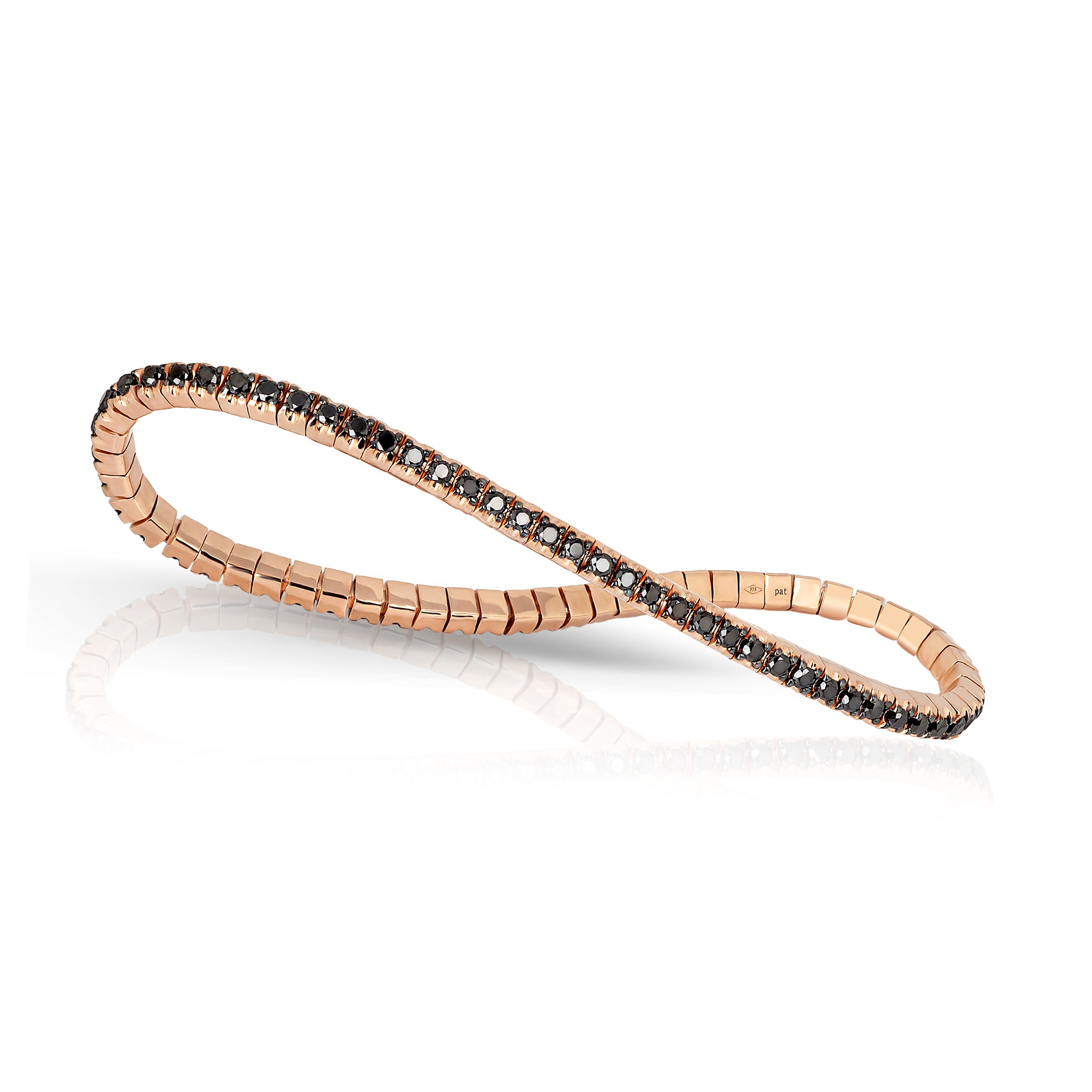 BRACCIALE TENNIS LOOP IN ORO ROSSO 9 KT E DIAMANTI BLACK